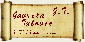 Gavrila Tulović vizit kartica